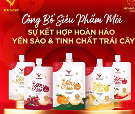 Yến sào HVnest (Túi*105ml) (hương trái lựu, hương trái táo, cam, trái lê) - Vshine