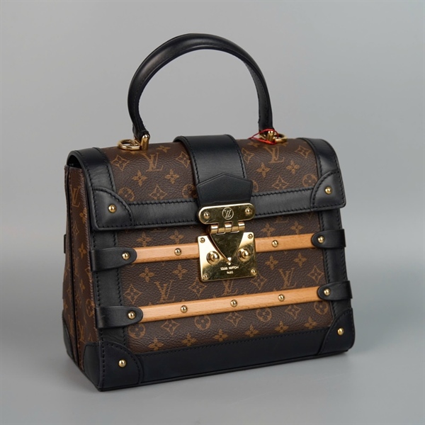 Túi LV Trianon hoa nâu viền đen kèm gương sz21 (HC)+