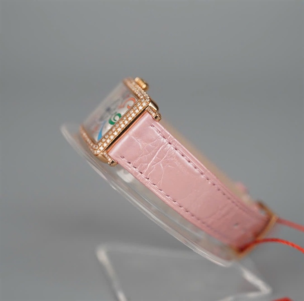 Đồng hồ Franck Muller Long Island hồng (đã kiểm định) (N91) sz25 (HC) + 26x36mm