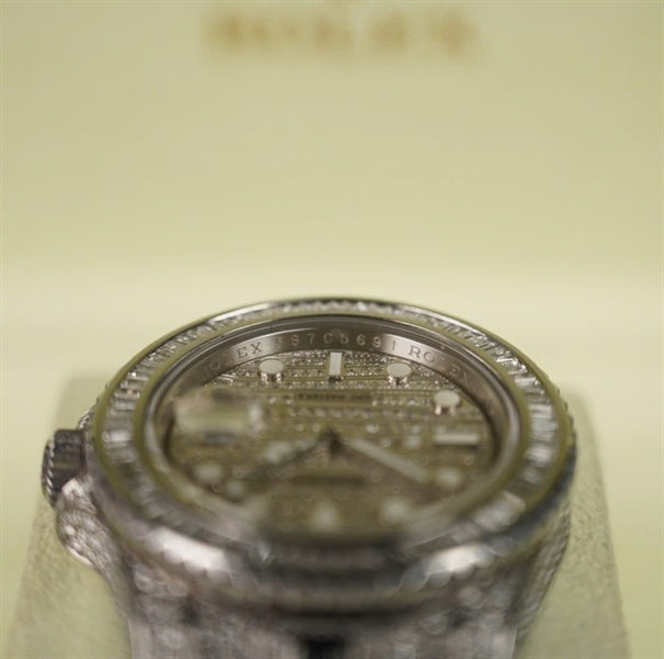 Đồng hồ Rolex bạc đính kim cương có giấy kiểm định (567C5691) (HC) +