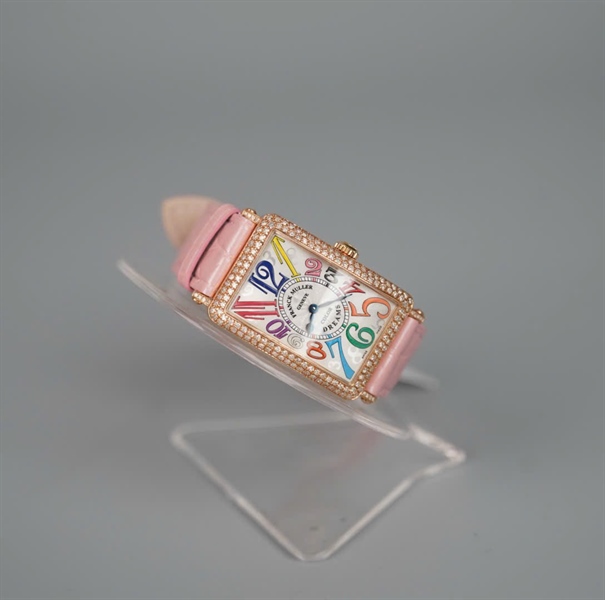 Đồng hồ Franck Muller Long Island hồng (đã kiểm định) (N91) sz25 (HC) + 26x36mm