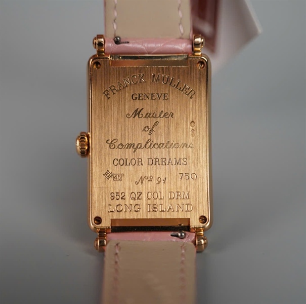 Đồng hồ Franck Muller Long Island hồng (đã kiểm định) (N91) sz25 (HC) + 26x36mm