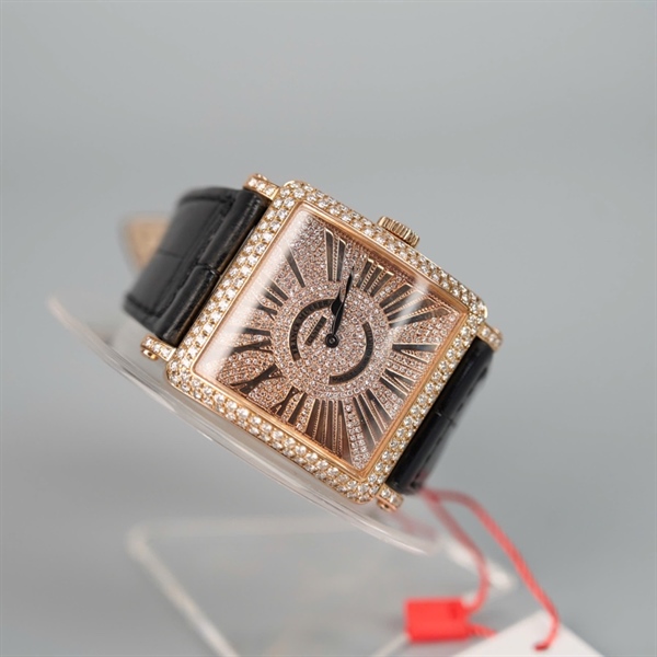 Đồng hồ Franck Muller vuông quai đen (no45) sz36 (HC) +