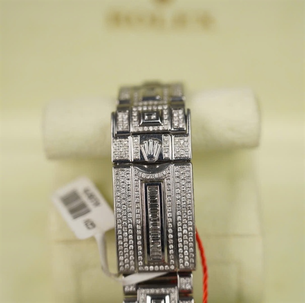 Đồng hồ Rolex bạc đính kim cương có giấy kiểm định (567C5691) (HC) +
