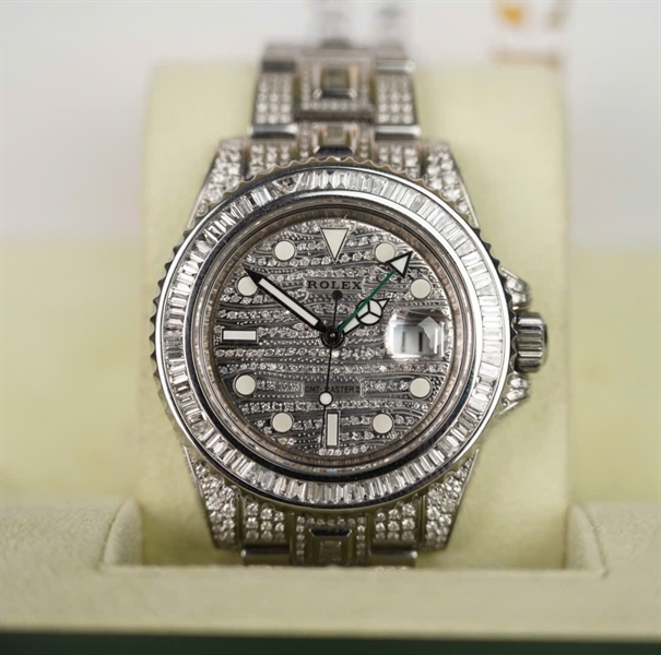 Đồng hồ Rolex bạc đính kim cương có giấy kiểm định (567C5691) (HC) +