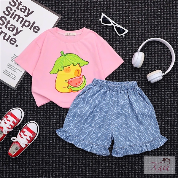 BG QUẦN JEAN VIỀN BÈO CAPY DƯA HẤU SIZE 4-14,R6