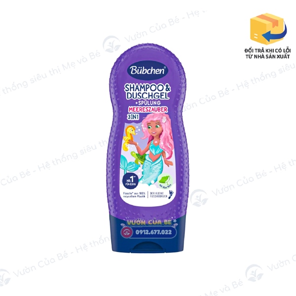 Sữa tắm, gội (2in1) cho trẻ em Bubchen (nàng tiên cá) – Đức – chai 230ml