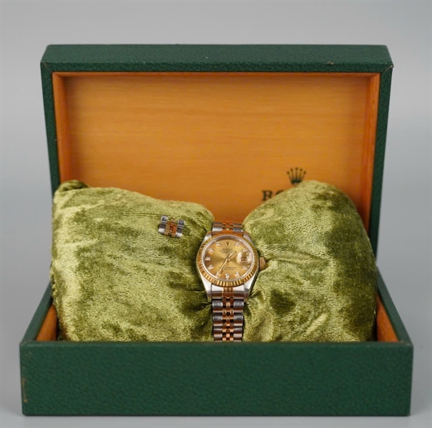 Đồng hồ Rolex bạc kèm mắt (S392602) sz26 KG +