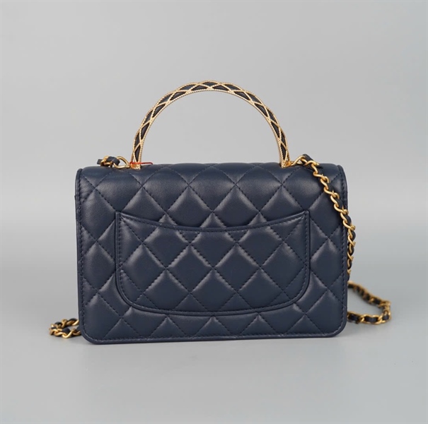 Túi Chanel Handle xanh đậm (LJLK8AN8) sz18 (HC) +