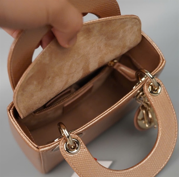 Túi Dior Lady nâu da thằn lằn (02-MA-0210) szmini (HC) +
