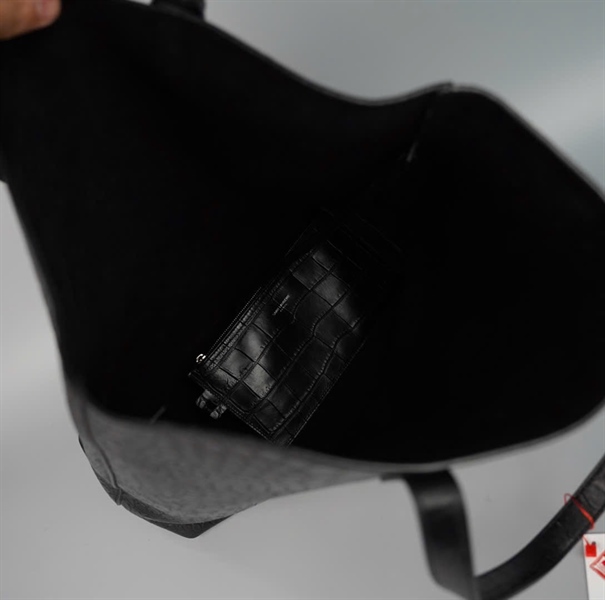 Túi YSL tote đen da trăn kèm ví (TCT591747) sz32 +