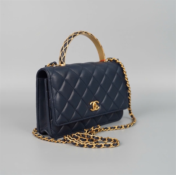Túi Chanel Handle xanh đậm (LJLK8AN8) sz18 (HC) +