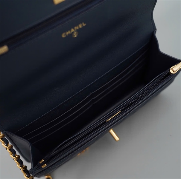 Túi Chanel Handle xanh đậm (LJLK8AN8) sz18 (HC) +