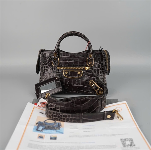 Túi Balenciaga Le City đen da trăn (528147) sz24 KG +