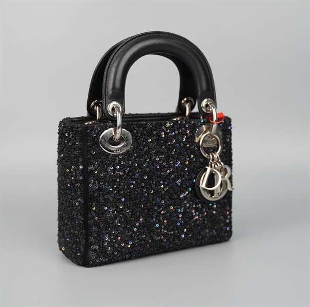 Túi Dior Lady đen đính cườm (04-MA-1114) szmini (HC) +