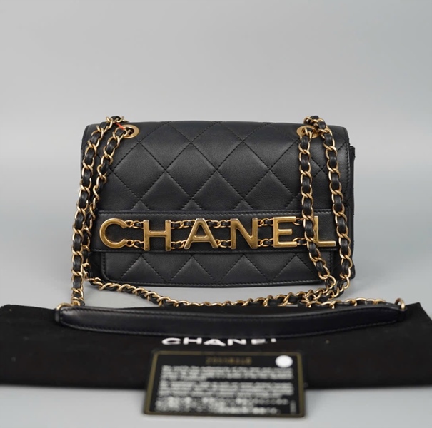 Túi Chanel đen logo chữ (29558316) sz20 (HC) +