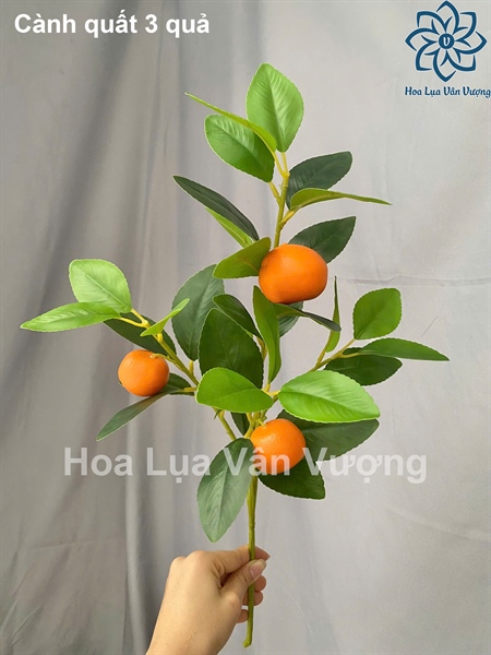 Cành quất 3 quả - Cành quả - Hoa Lụa Vân Vượng