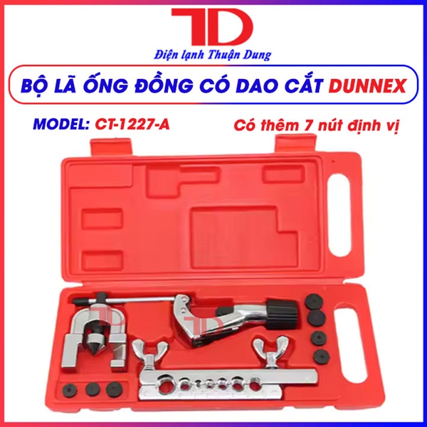 BỘ LOE ỐNG ĐỒNG DUNNEX - CÓ DAO CẮT - MODEL CT-1227A - BỘ MÀU ĐỎ, (3/16-5/8), KÈM DAO CẮT CT-274, HỘP NHỰA - thùng 10 bộ (cái)
