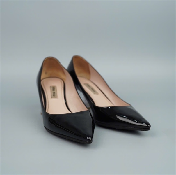 Giày Miu Miu đen đế trong cao 7p KG+