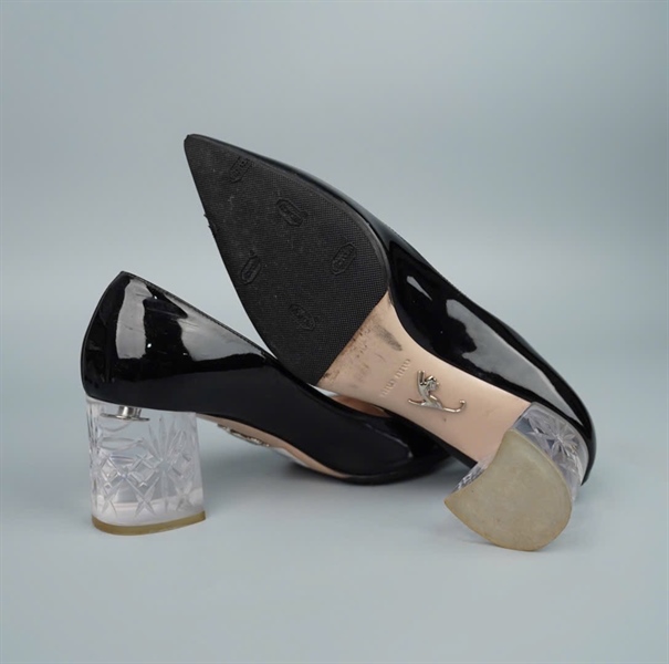 Giày Miu Miu đen đế trong cao 7p KG+