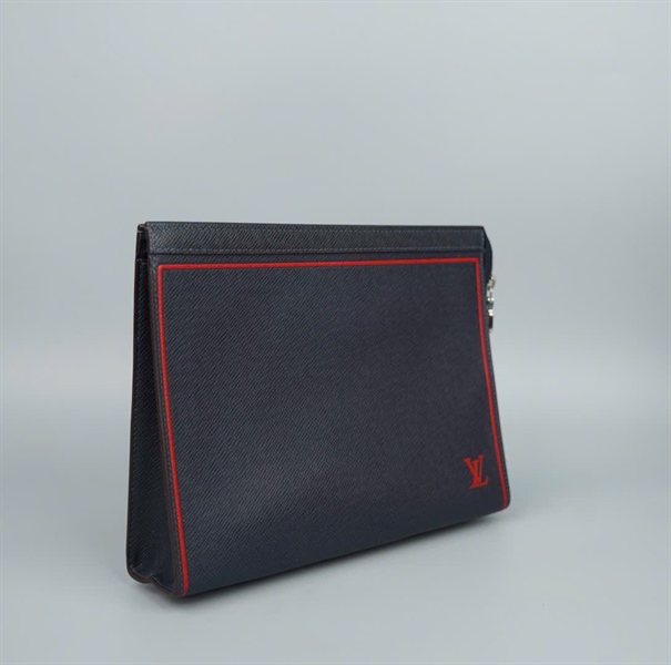 Túi lV clutch xanh đen viền đỏ TA3250 sz27 KG+