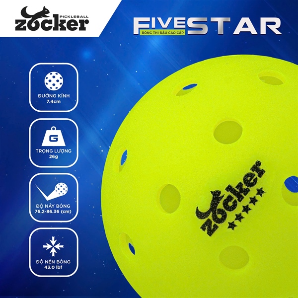 Bóng thi đấu PICKLEBALL ZOCKER USAPA (75K/Quả)