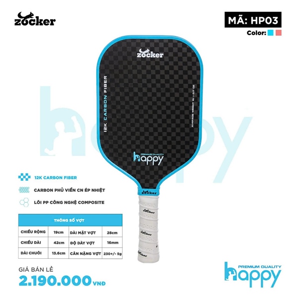 Vợt PICKLEBALL ZOCKER HP03 USAPA (2.190K/Vợt)