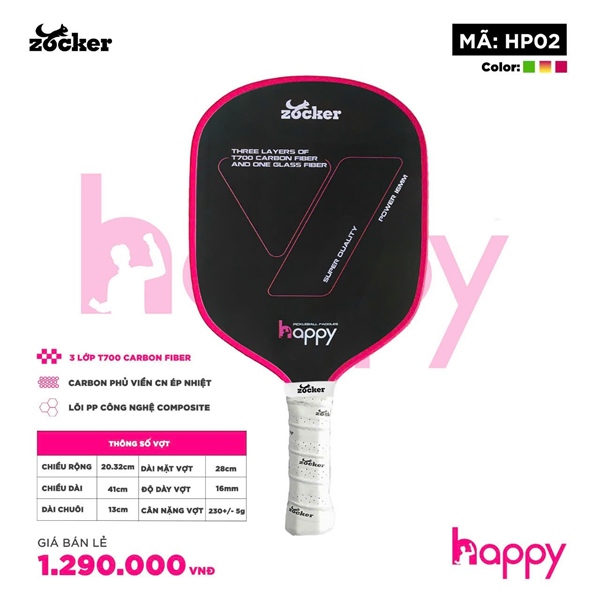 Vợt PICKLEBALL ZOCKER HP02 (1.290K/Vợt)