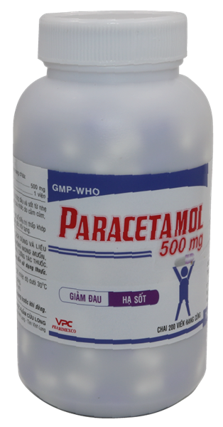 Paracetamol 500mg pharimexco (c/500v) (màu ngẫu nhiên)