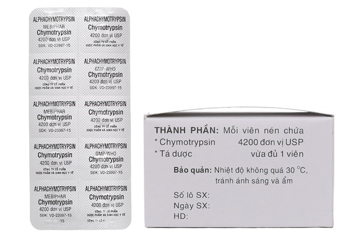 Alphachymotrypsin 4200 USP mebiphar (h/200v)