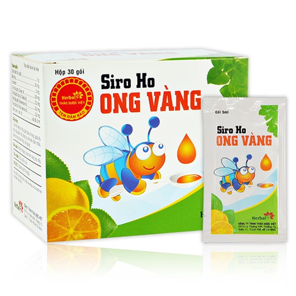 Siro ho ong vàng herbal 5 (h/30g/5ml) (gói)