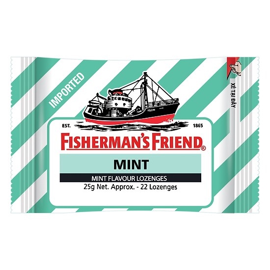 Fisherman's friend kẹo ngậm con tàu bạc hà mint xanh (gói/25gr)