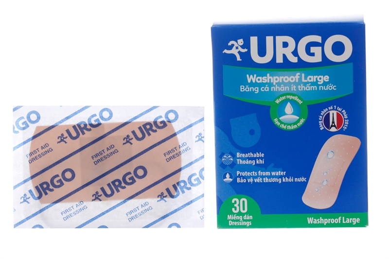 Băng cá nhân ít thấm nước urgo washproof lagre (h/30m)