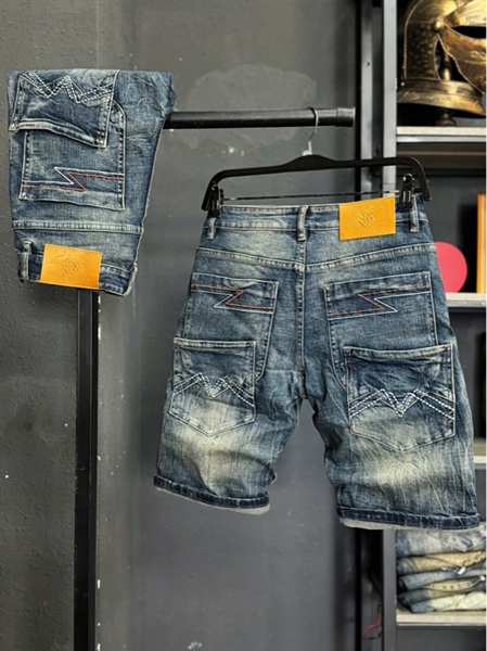 Sort Jean QC- JD706 xanh túi double mạng chỉ thêu