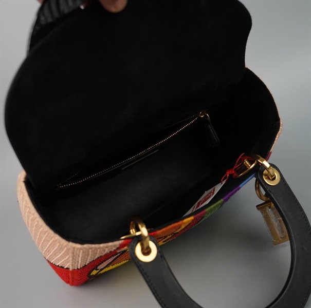 Túi Dior Lady nude phối màu đính cườm (02-MA-1107) szM (HC) +