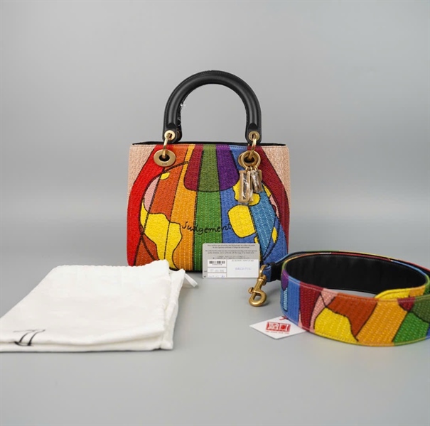 Túi Dior Lady nude phối màu đính cườm (02-MA-1107) szM (HC) +