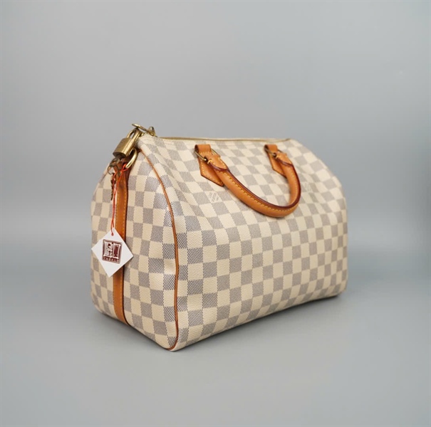 Túi LV Speedy ô vuông xám (SP0185) kèm ổ và chìa sz30 KG+