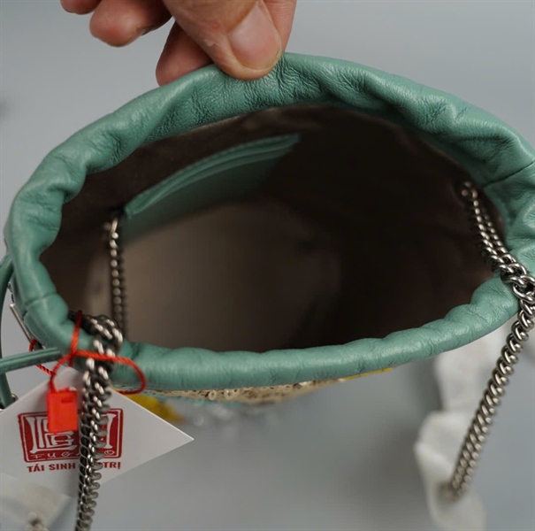 Túi GG màu xanh đính kim sa sz13 KG+