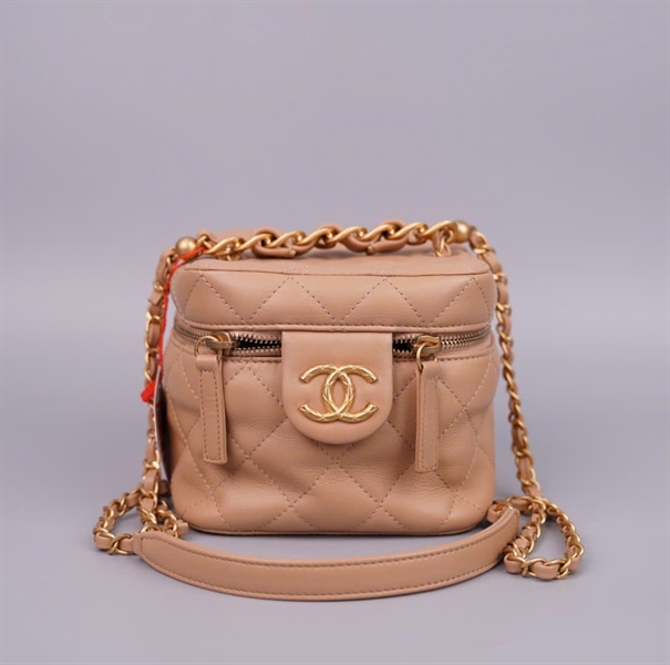 Túi Chanel Vanity màu nude (UG185U5H) sz 14 KG+