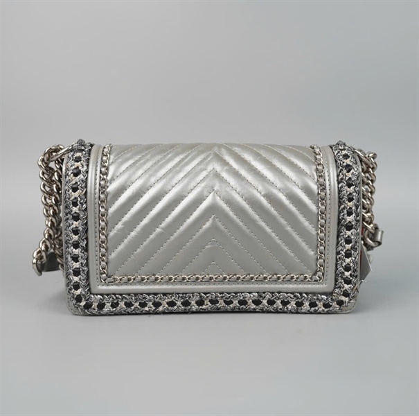 Túi Chanel Boy xám (24901353) sz25 (HC) +