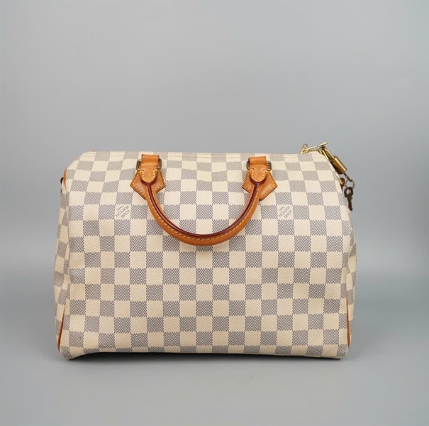 Túi LV Speedy ô vuông xám (SP0185) kèm ổ và chìa sz30 KG+