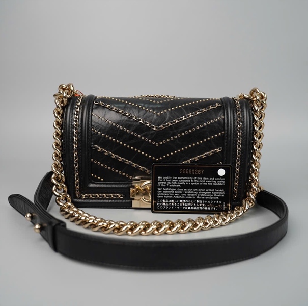 Túi Chanel Boy đen viền xích (26660287) sz19 (HC) +
