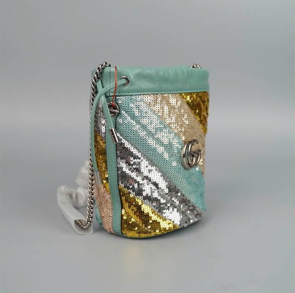 Túi GG màu xanh đính kim sa sz13 KG+