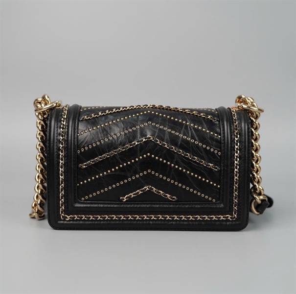 Túi Chanel Boy đen viền xích (26660287) sz19 (HC) +