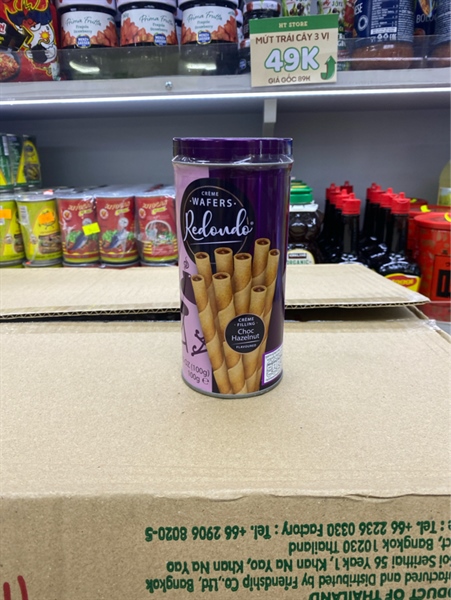 Bánh Quế REDOUDO WAFERS Hộp Thiết Lon Vị ChocHazelnut 100g