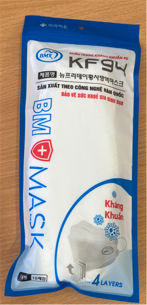 Khẩu trang kháng khuẩn 4D KF94 BM Mask (Kiện 30 túi x 10 cái) - Minh Phúc /VN