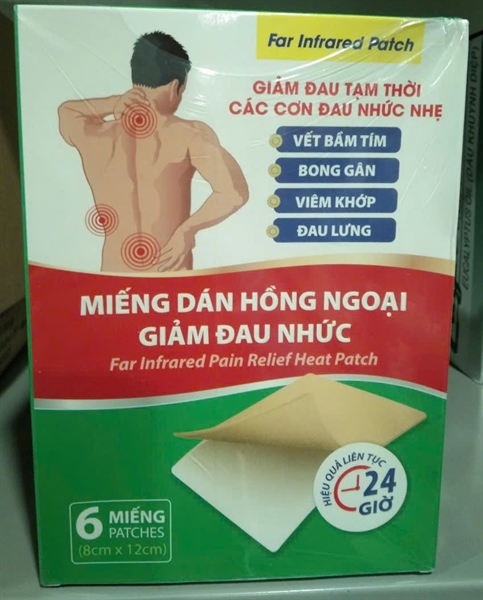 Miếng dán hồng ngoại giảm đau nhức (Hộp 3 gói x 2 miếng dán) - TQ/Thành Vinh