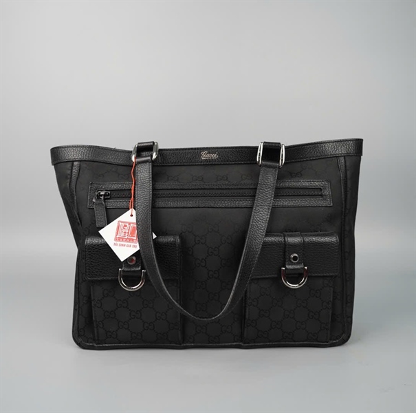 Túi GG Tote đen có túi hộp (268639491403) sz32 KG +