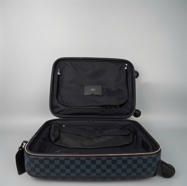 Vali LV ô vuông xanh kèm ổ+ chìa, bao vali KG +