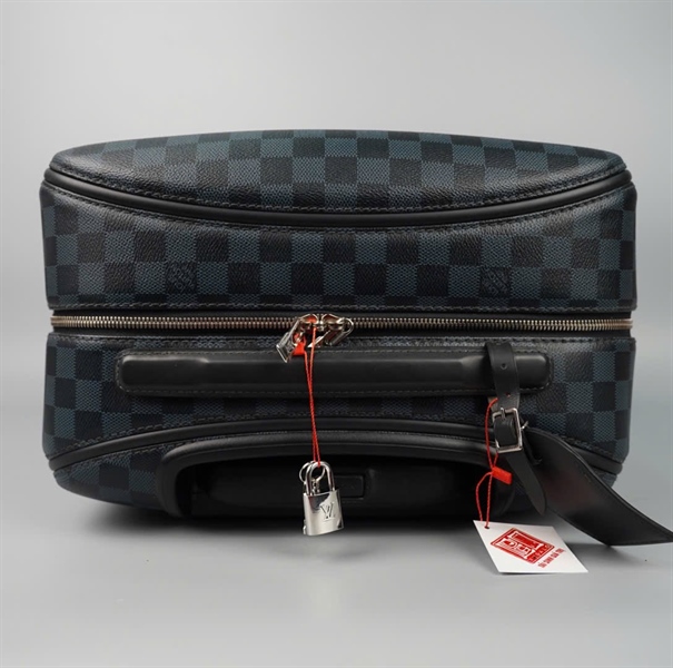 Vali LV ô vuông xanh kèm ổ+ chìa, bao vali KG +